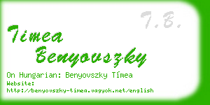 timea benyovszky business card